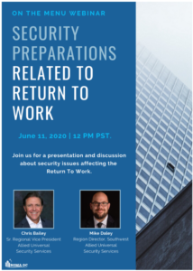 ON THE MENU WEBINAR: SECURITY PREPARATIONS RELATED TO THE RETURN TO WORK